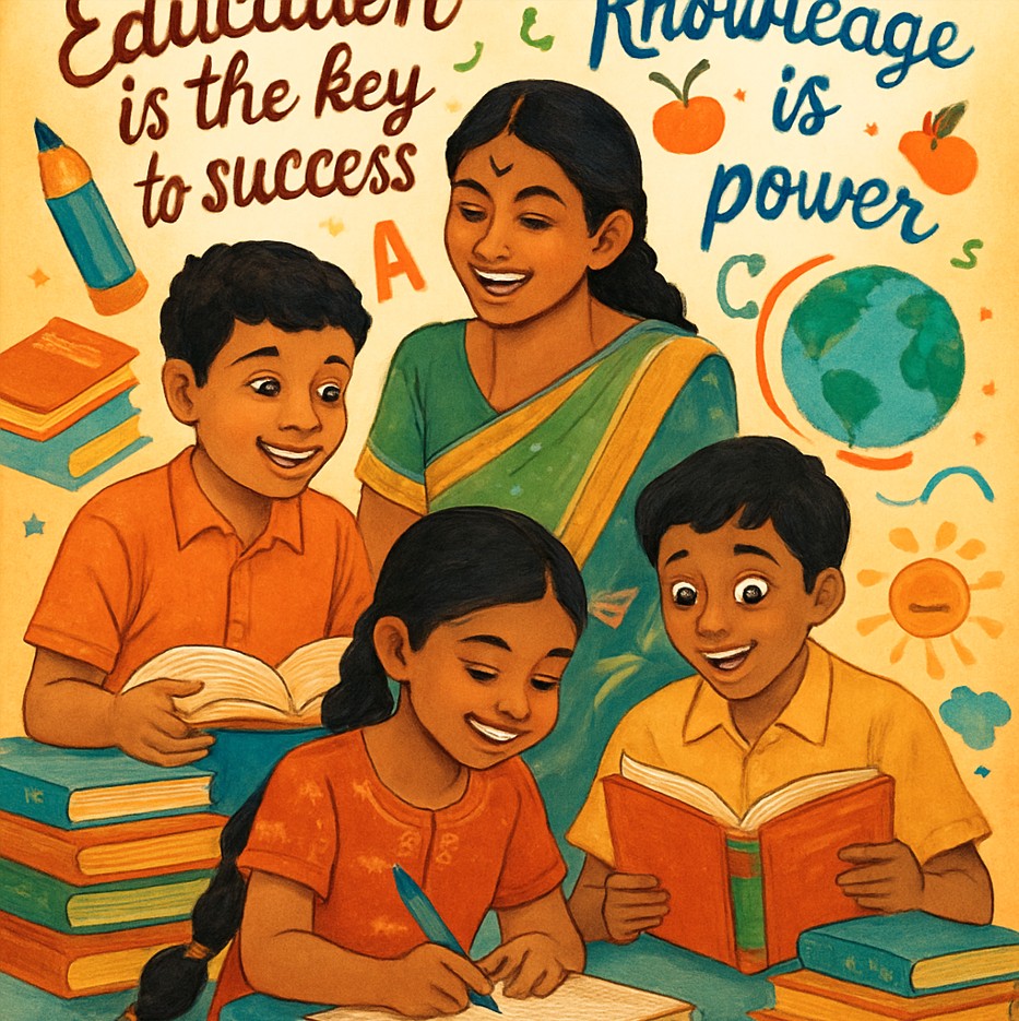 Children studying together