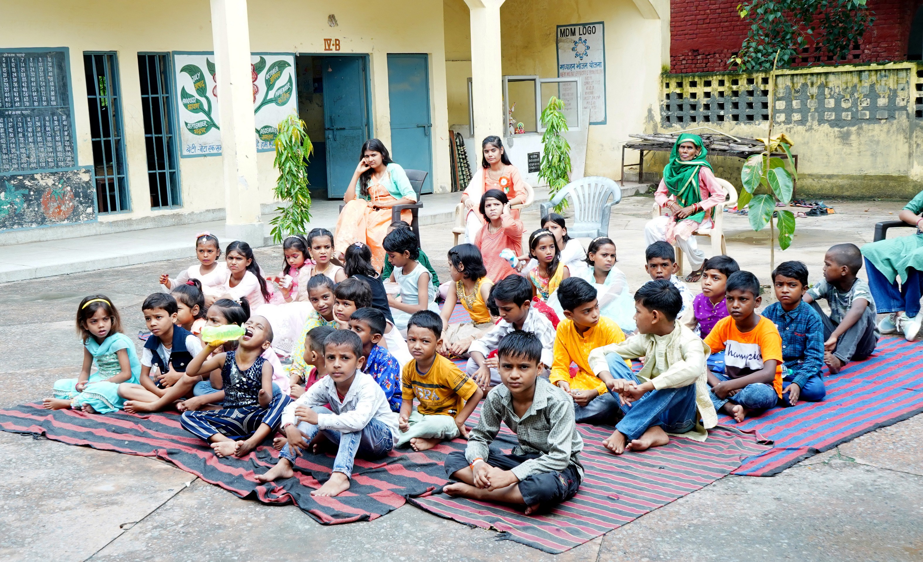 Children playing in schoolyard
