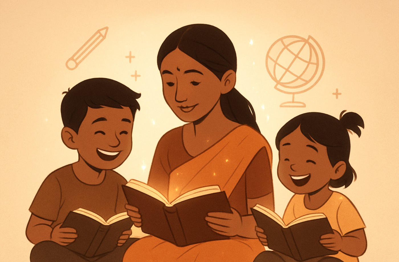 Children playing and learning